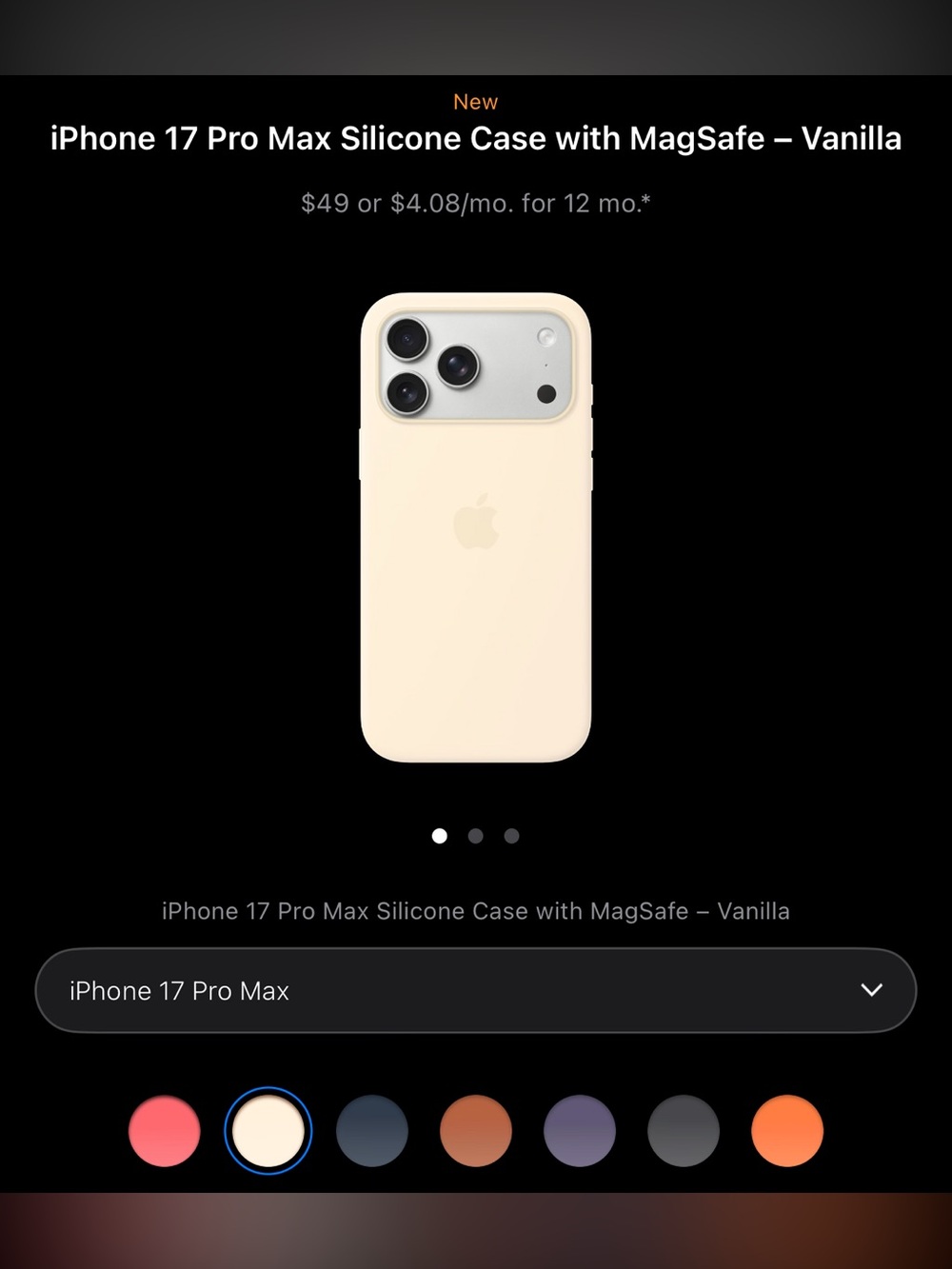 Apple iPhone 17 Pro Max Silicone Case with MagSafe - Vanilla